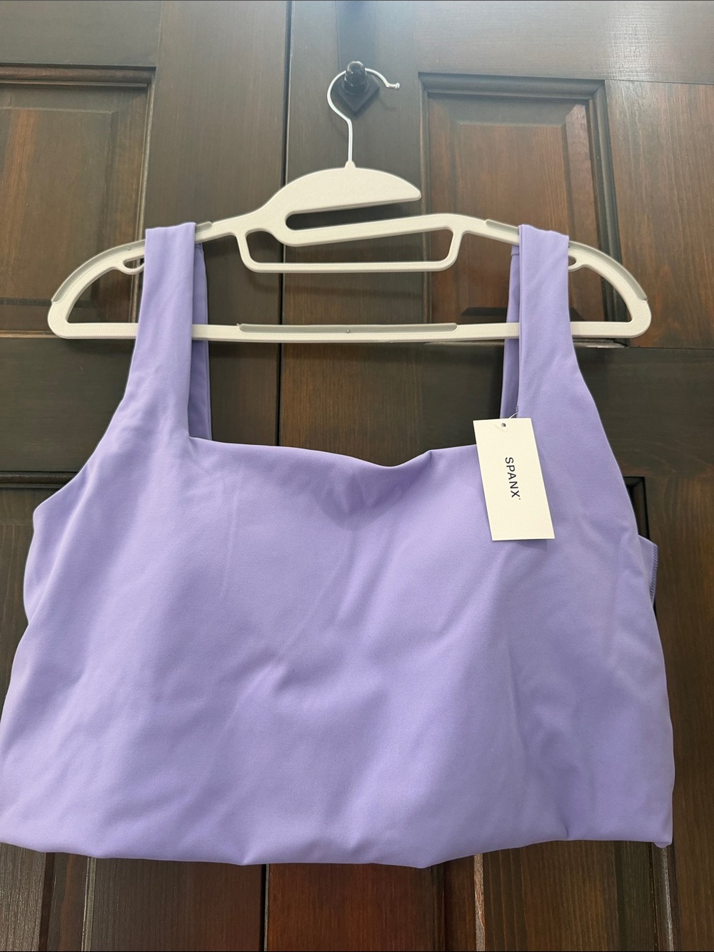 SPANX Lavender Square-Neck Cropped Tank XL